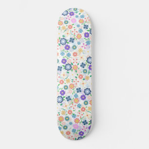 Sweet Colorful Ditsy Floral Pattern Skateboard