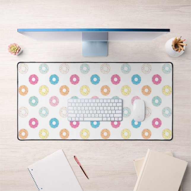 Sweet colorful donut pattern desk mat (Office 1)