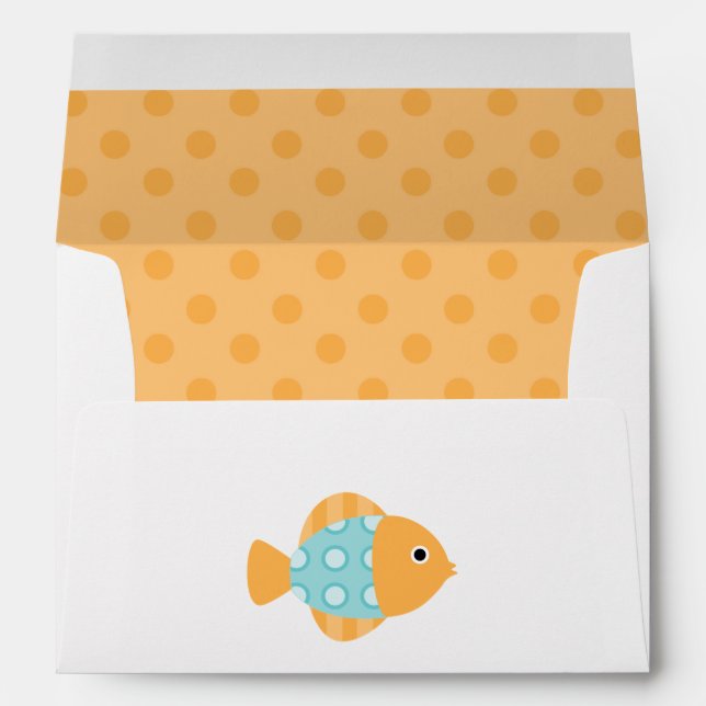 Sweet Colorful Fish Illustration Envelope (Back (Bottom))