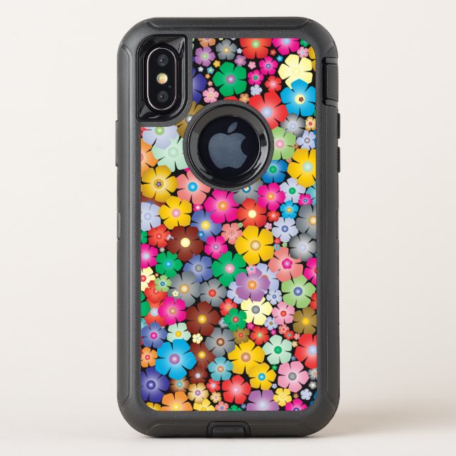 Sweet Colorful Flower Design iPhone X Case (Back)