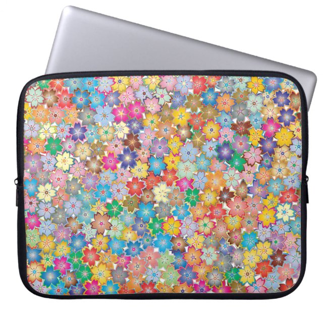 Sweet Colorful Flower Design | Laptop Sleeve (Front)