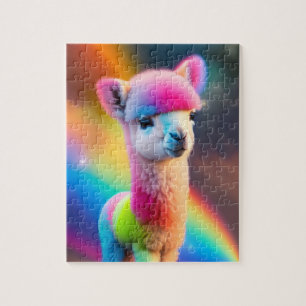 Sweet Colorful Fluffy Little Cute Alpaca Jigsaw Puzzle