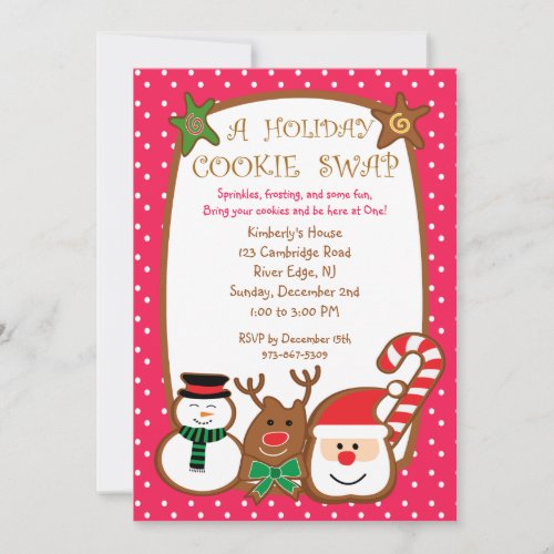 Sweet  Colorful Holiday Cookie Swap Invitations