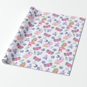Sweet & Colorful Mermaid Wrapping Paper Sheets