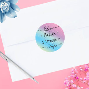 Sweet Colorful Motivational Phrases  Classic Round Sticker