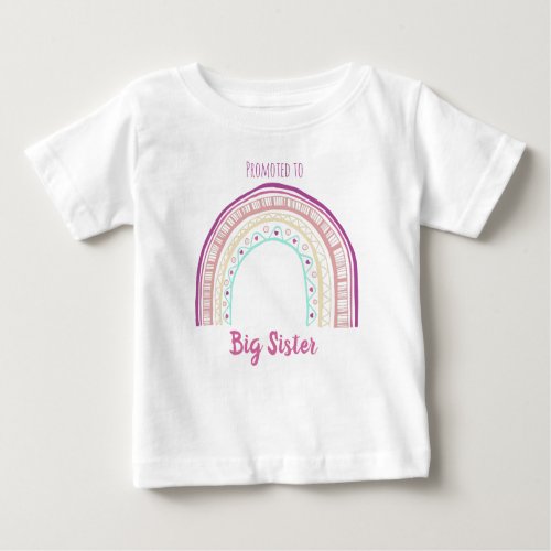 Sweet colorful rainbow big sister reveal baby T_Shirt