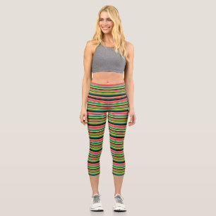 Sweet colorful stripes  capri leggings