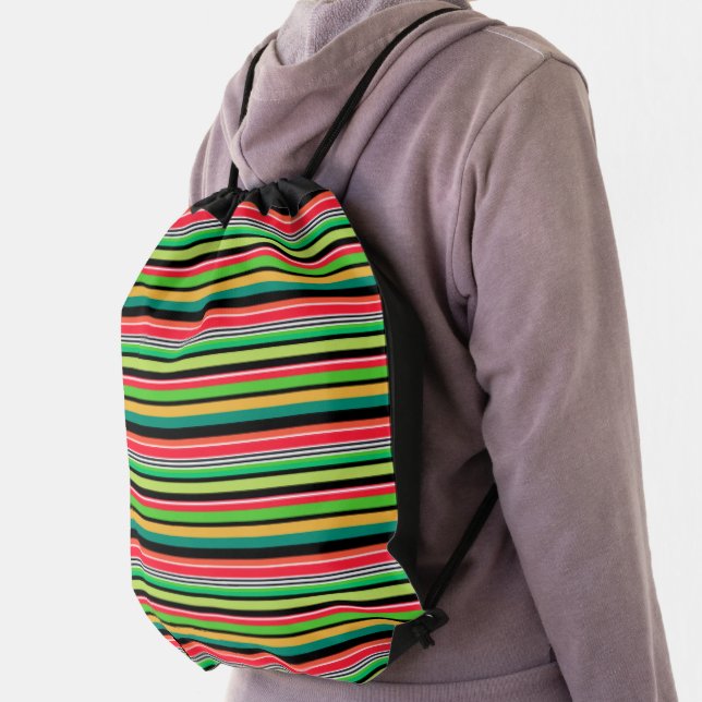 Sweet colorful stripes  drawstring bag (Insitu)