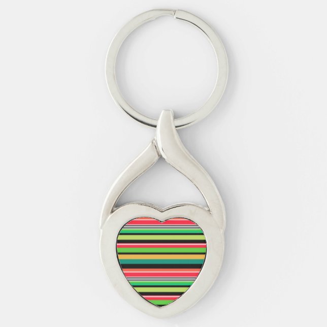 Sweet colorful stripes  keychain (Front)