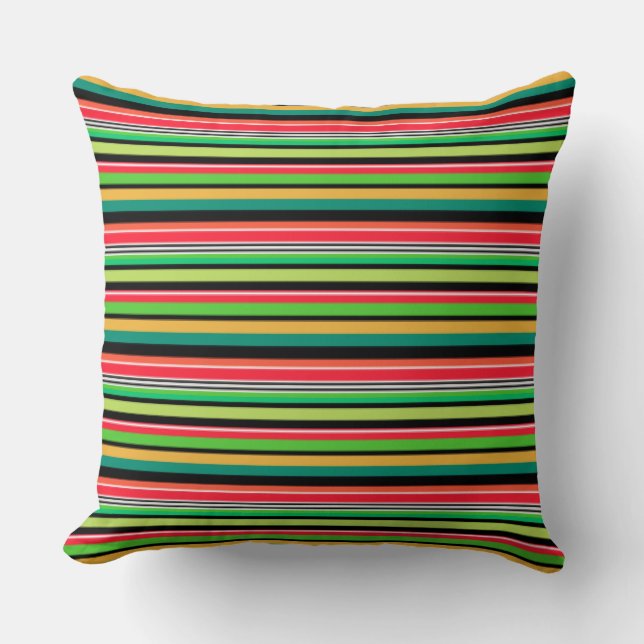Sweet colorful stripes  throw pillow (Front)