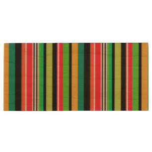 Sweet colorful stripes wood flash drive