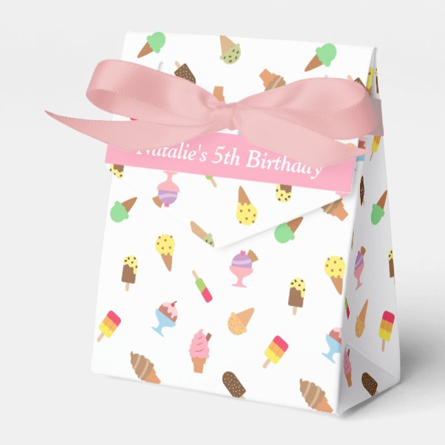 Sweet Colourful Ice Cream Pattern Party Favor Box (Front Side)