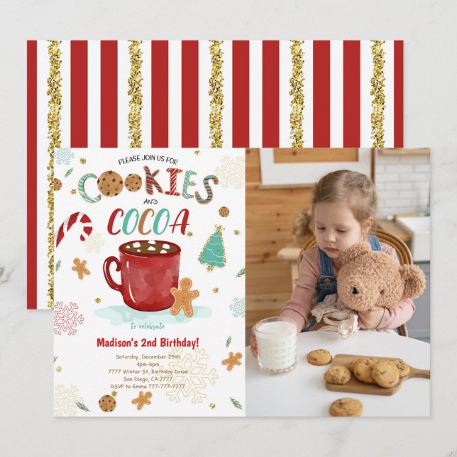 Sweet Cookie Birthday Photo Invitation  (Front/Back)