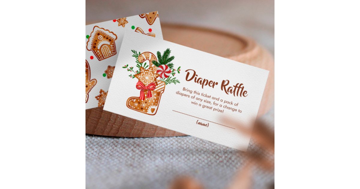 Cookie Raffle Sweet Cookie Diaper Raffle Baby Shower Enclosure Card | Zazzle