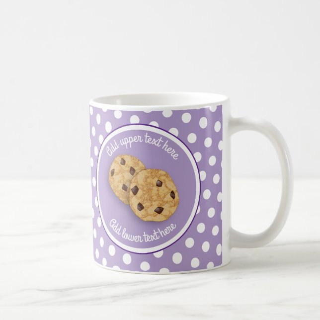 Sweet Cookie Pair on Lavender Purple Spotted Coffee Mug (Right)