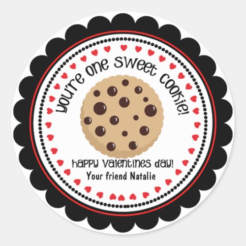 Sweet Cookie Valentines Kids Classroom Stickers