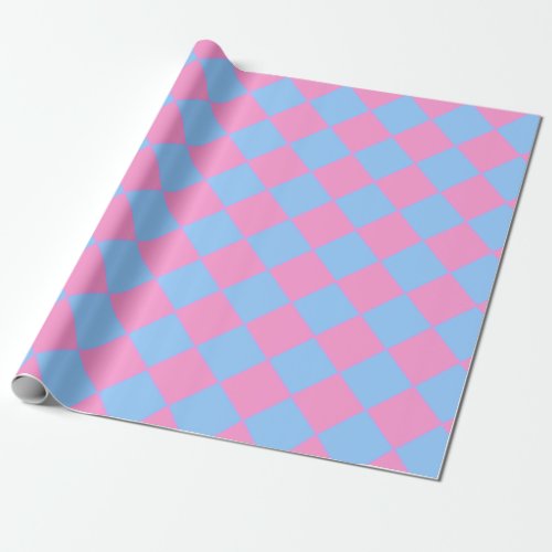 Sweet Coquette Checkered Pattern Wrapping Paper