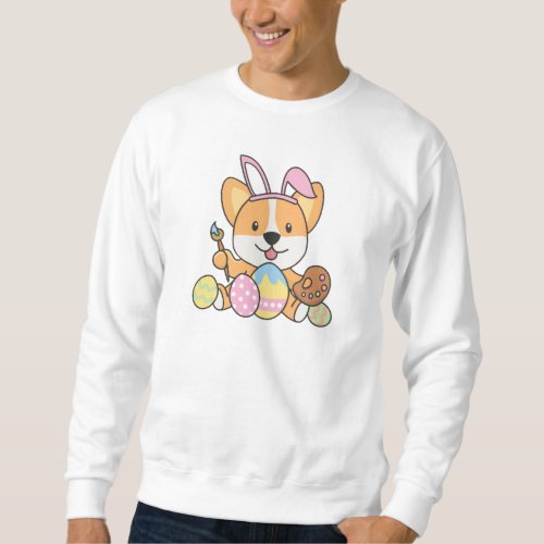 Sweet Corgi At Easter With Easter Eggs As An Sweat Sweatshirt