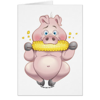 Sweet corn BBQ pink Piggy Cards