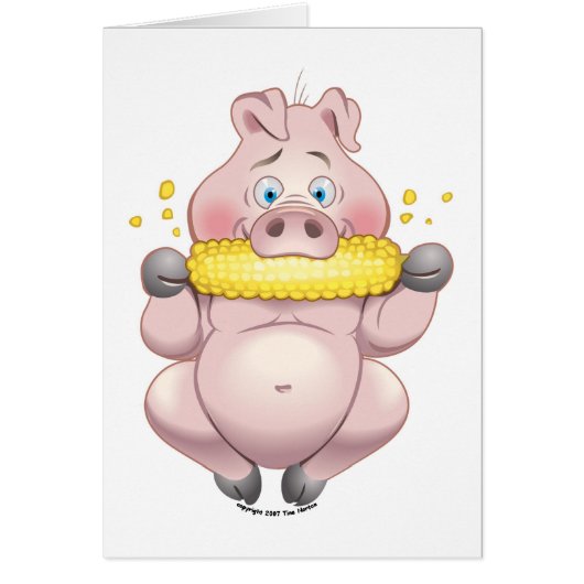 Sweet corn BBQ pink Piggy Cards (Front)