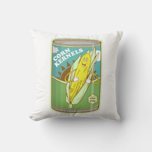 Sweet Corn in a Can Throw Pillow