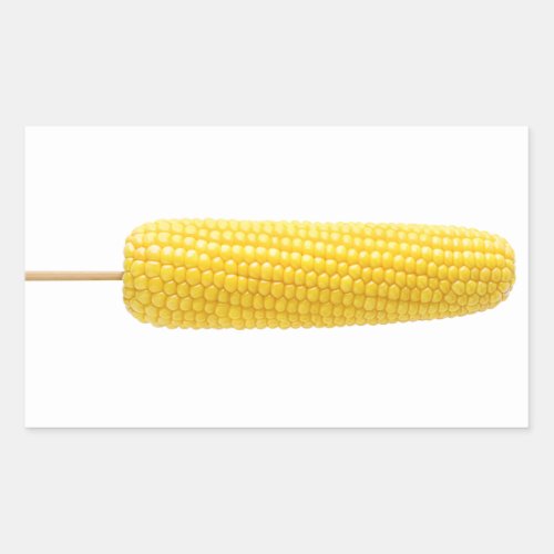 Sweet corn on stick rectangular sticker