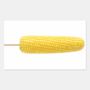 Sweet corn on stick rectangular sticker
