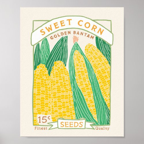 Sweet Corn Seed Packet Poster 