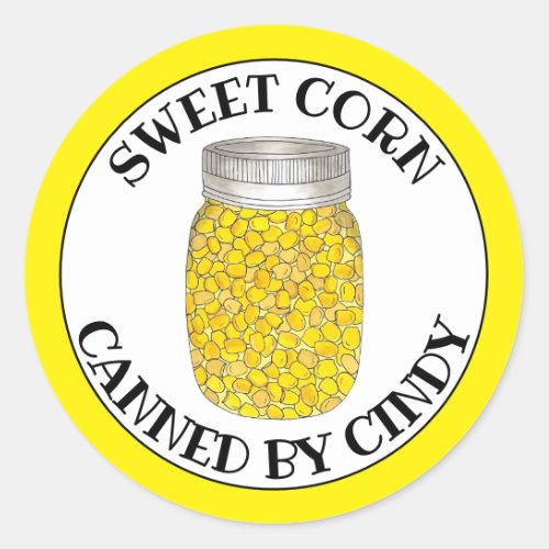 Sweet Corn Sweetcorn Home Canned Preserved By Classic Round Sticker