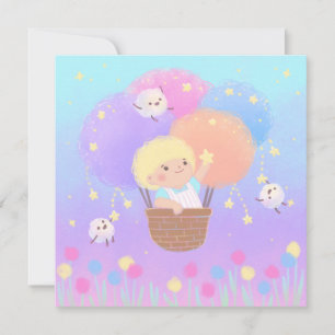 Sweet Cotton Candy Ride with Fluffy Monsters Invitation