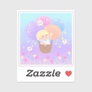 Sweet Cotton Candy Ride with Fluffy Monsters Sticker