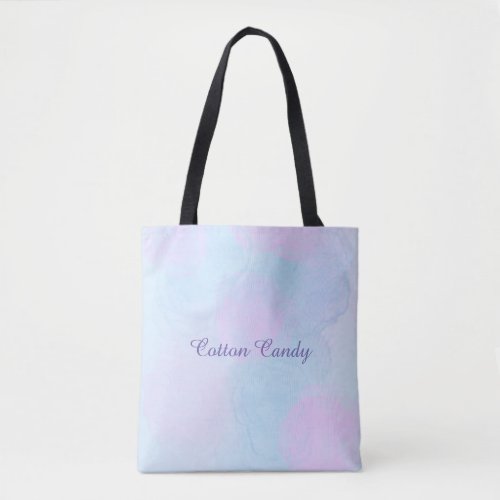 Sweet cotton candy tote bag with changable text