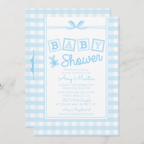 Sweet Country Blue Baby Shower Invitation