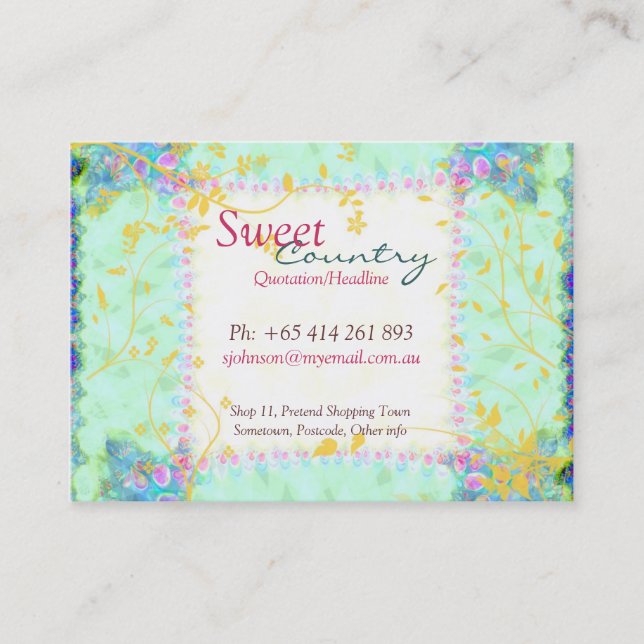 Sweet Country Patchwork big Business Card (Front)