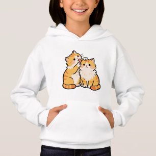 Sweet Couple Cats Design Hoodie