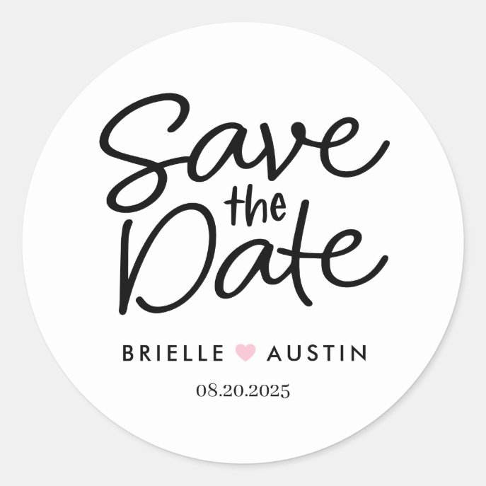 Sweet Couple EDITABLE COLOR Save The Date Stickers