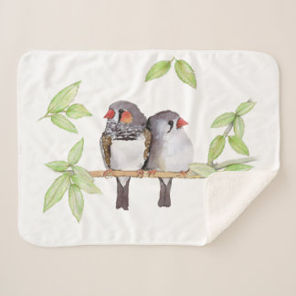 Sweet couple of zebra finches Sherpa Blanket