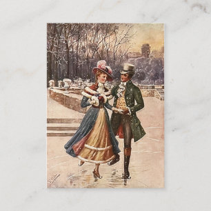 Sweet Couple Skater in Christmas Season Business Card