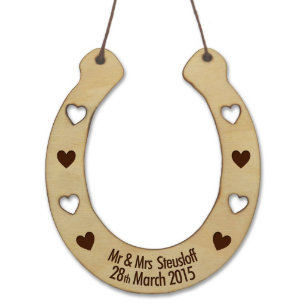 Sweet Couple's Horseshoe-Shaped Ornament