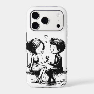 Sweet Couples Sketch iPhone 17 Pro Case