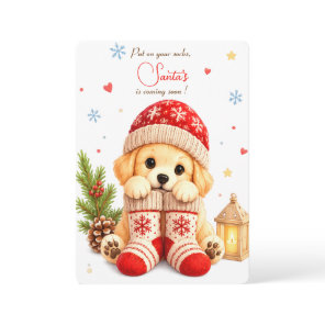 Sweet Cozy Christmas Greeting Puppy Card