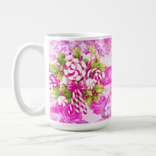 Sweet Cozy Cottage Pink and Purple Christmas Coffee Mug