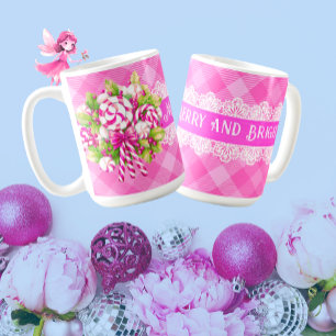 Sweet Cozy Cottage Pink and Purple Christmas Coffee Mug