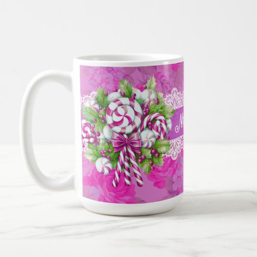 Sweet Cozy Cottage Pink and Purple Christmas Coffee Mug