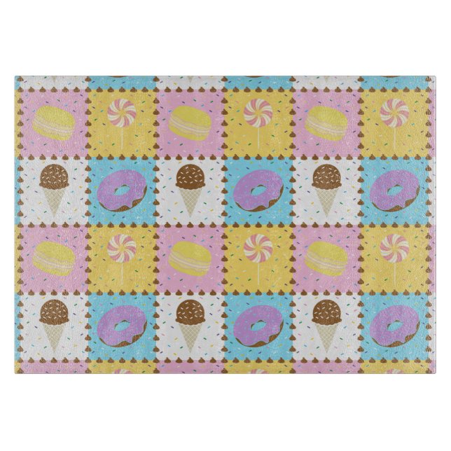 Sweet Cravings Glass Cutting Board (Front)