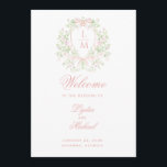 Sweet Crest Monogram Wedding Program<br><div class="desc">This program design has a watercolor leaf crest surrounding your monogram and includes order of events and bridal party details. This design coordinates with other designs from the Sweet Crest Monogram Wedding Collection.</div>
