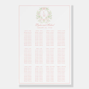 Sweet Crest Monogram Wedding Seating Chart Foam Board