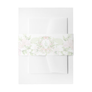 Sweet Crest w/ Blush Pink Bow Invitation Belly Band