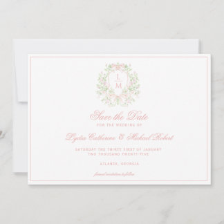 Sweet Crest w/ Pink Bows Save The Date