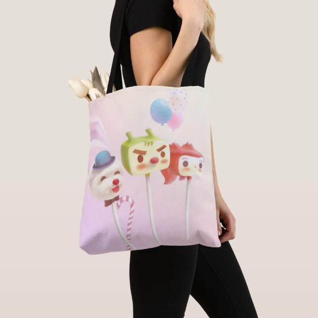 Sweet Crew: Character Cake Pops on a Stick Tote Bag (Close Up)